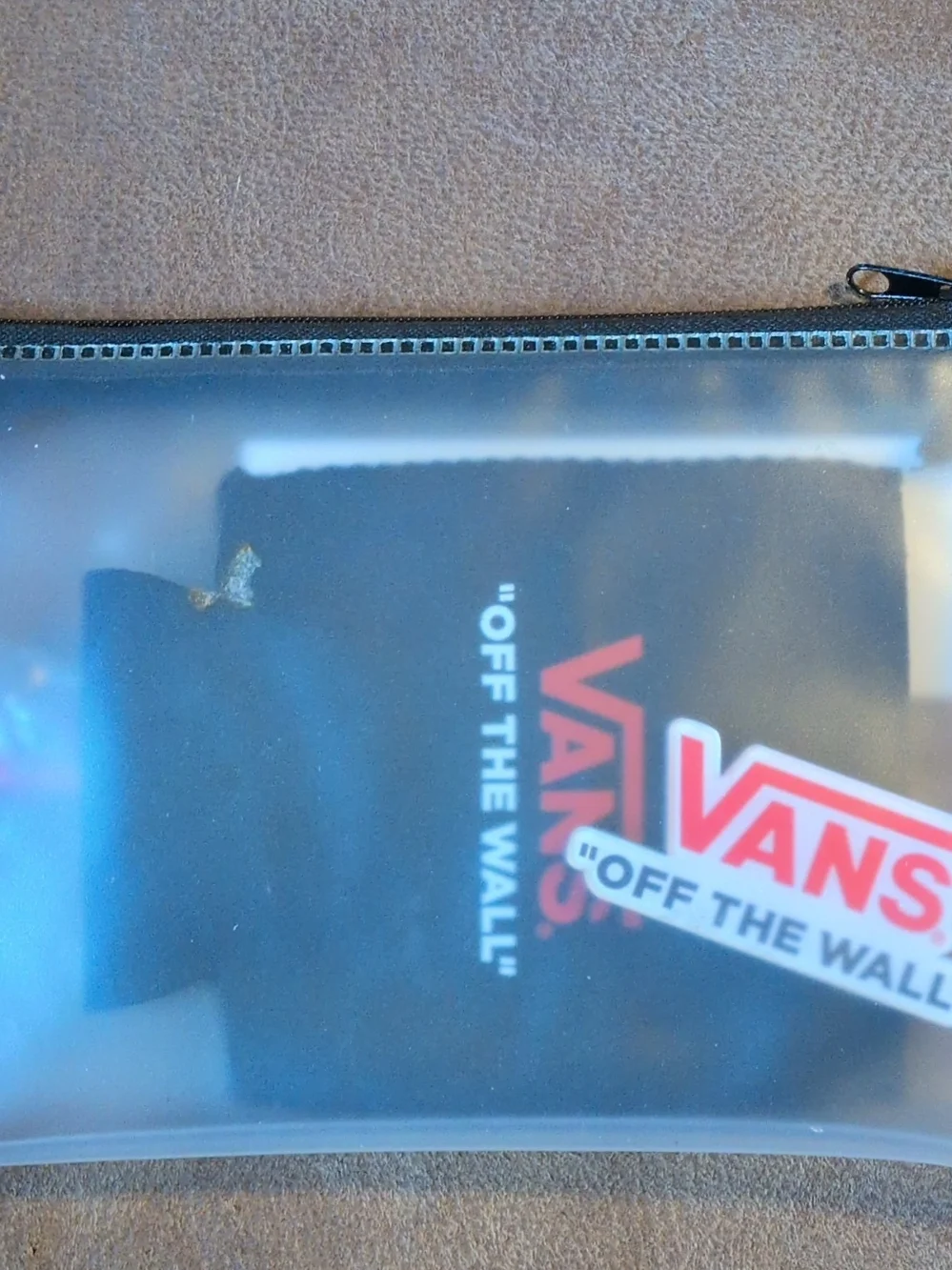 VANS Off the Wall Clear Zip Pouch Zipper Pouch Bag With Promotional Goodies